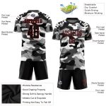 Custom Camo Soccer Jersey Black Red Sublimation Salute to Service Uniform Custom Camo Black-Red Sublimation Salute To Service
