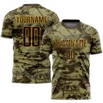 Camo Brown-Gold Soccer Jersey Sublimation Salute To Service Custom Uniform Custom Camo Brown-Gold Sublimation Salute To Service