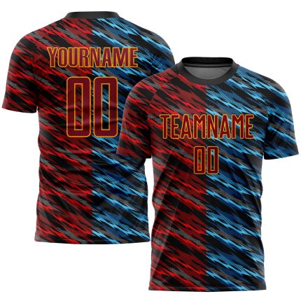 Camo Soccer Jersey Sublimation Crimson-Black Custom Salute To Service Uniform Custom Camo Crimson-Black Sublimation Salute