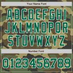 Kelly Green White Camo Varsity Letterman Bomber Jacket Custom Salute To Service Full-Snap Custom Camo Kelly Green-White Bomber