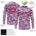 Camo Pink Black Performance Long Sleeve T-Shirt for Salute to Service Custom Camo Pink-Black Salute To Service Long Sleeve