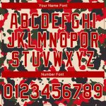 Custom Camo Jacket Red-Cream 3D Bomber Varsity Letterman Salute To Service Custom Camo Red-Cream 3D Bomber Full-Snap Varsity