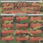 Custom Camo Bomber Jacket Red Cream Varsity Letterman Salute to Service Custom Camo Red-Cream Bomber Full-Snap Varsity Letterman