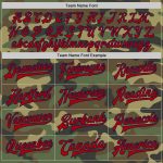 Camo Red-Navy Bomber Jacket for Men, Full-Snap Varsity Letterman Style, Salute to Service Custom Camo Red-Navy Bomber Full-Snap