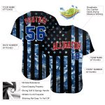 Custom Camo American Flag Baseball Jersey - Royal Red-White 3D Salute to Service Authentic Design Custom Camo Royal Red-White
