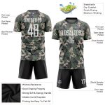 Custom Camo Soccer Jersey - White-Black Sublimation Salute To Service Uniform Custom Camo White-Black Sublimation Salute