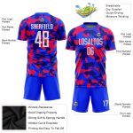 Custom Camo Sublimation Soccer Jersey - White-Royal Salute To Service Uniform Custom Camo White-Royal Sublimation Salute