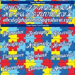 Autism Awareness Custom Colorful 3D Puzzle Pieces Long Sleeve Performance T-Shirt Custom Colorful White-Royal Autism Awareness