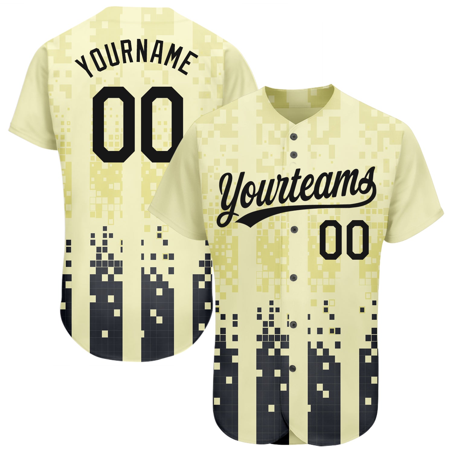 Custom Cream Black 3D Pattern Baseball Jersey - Authentic Design for Fans Custom Cream Black 3D Pattern Design Authentic