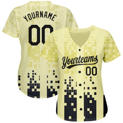 Custom Cream Black 3D Pattern Baseball Jersey - Authentic Design for Fans Custom Cream Black 3D Pattern Design Authentic