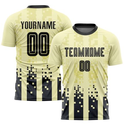 Custom Cream Black Soccer Uniform Jersey for Home Sublimation - Personalized Team Apparel Custom Cream Black Home Sublimation