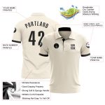 Custom Black Performance Golf Polo Shirt - Cream Accent, Breathable Fabric for Ultimate Comfort Custom Cream Black Performance
