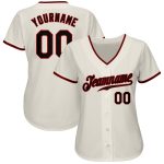 Custom Authentic Baseball Jersey - Black Red Cream Design, Personalized Sportswear Custom Cream Black-Red Authentic Baseball