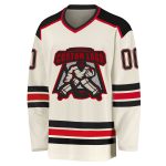 Black-Red Custom Hockey Jersey - Personalized Cream Jersey for Teams and Fans Custom Cream Black-Red Hockey Jersey