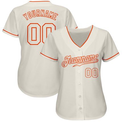 Custom Cream Orange Authentic Baseball Jersey - Personalized Sports Apparel Custom Cream Cream-Orange Authentic Baseball