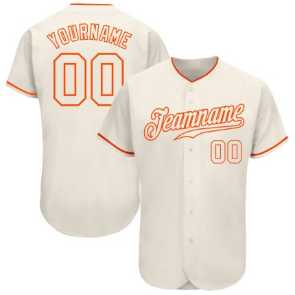 Custom Cream Orange Authentic Baseball Jersey - Personalized Sports Apparel Custom Cream Cream-Orange Authentic Baseball