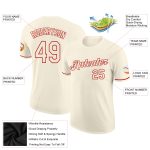 Custom Cream-Red Performance T-Shirt for Active Wear - Style 9557 Custom Cream Cream-Red Performance T-Shirt Style 9557