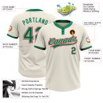 Custom Cream Kelly Green Red Unisex Softball Jersey - Two-Button Design Custom Cream Kelly Green-Red Two-Button Unisex Softball