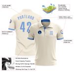Custom Light Blue Golf Polo Shirt for Performance Wear - Breathable Polo Shirt Custom Cream Light Blue Performance Golf Polo