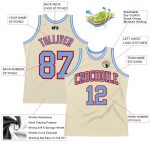 Custom Light Blue Red Basketball Jersey - Authentic Throwback Design Custom Cream Light Blue-Red Authentic Throwback Basketball