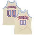 Custom Light Blue Red Basketball Jersey - Authentic Throwback Design Custom Cream Light Blue-Red Authentic Throwback Basketball