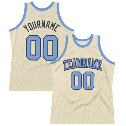 Light Blue Steel Gray Custom Basketball Jersey Authentic Throwback Custom Cream Light Blue-Steel Gray Authentic Throwback