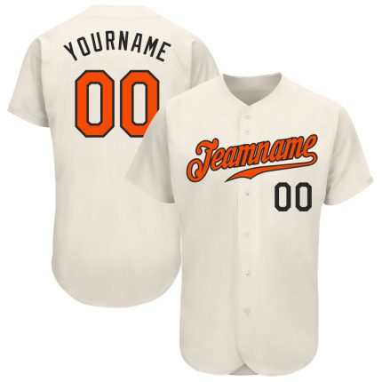 Custom Orange and Black Baseball Jersey | Authentic Design, Personalized Style Custom Cream Orange-Black Authentic Baseball