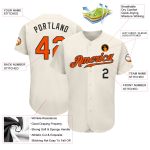 Custom Baseball Jersey Orange Black Authentic Style 2912 - Cream Design Custom Cream Orange-Black Authentic Baseball Jersey