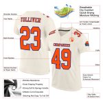 Custom Authentic Football Jersey - Cream Orange-Royal Mesh Design Custom Cream Orange-Royal Mesh Authentic Football Jersey