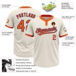 Custom Cream Orange-Royal Two-Button Unisex Softball Jersey - Lightweight Athletic Wear for Teams and Fans Custom Cream Orange-Royal