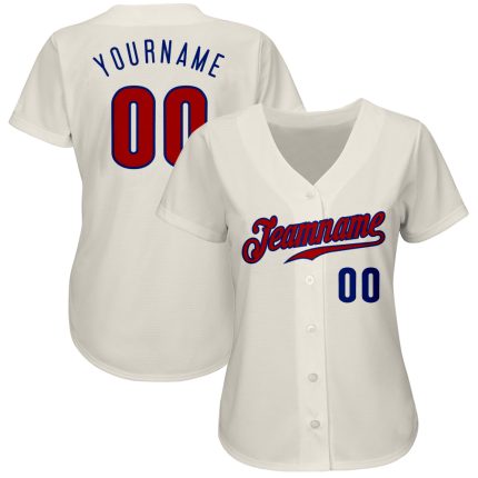 Custom Cream Red-Royal Authentic Baseball Jersey Style 9871 - Team Spirit Gear for Fans and Players Custom Cream Red-Royal