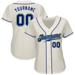 Custom Cream Green Baseball Jersey - Authentic Royal-Kelly Design Custom Cream Royal-Kelly Green Authentic Baseball Jersey