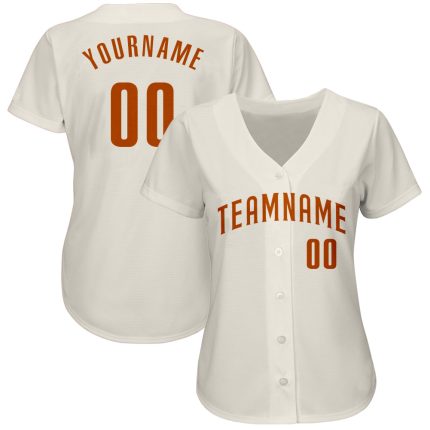 Custom Cream Texas Orange Baseball Jersey - Authentic Style 6470 Custom Cream Texas Orange Authentic Baseball Jersey Style