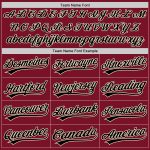 Custom Unisex Softball Jersey - Crimson Black-Cream Two-Button Design Custom Crimson Black-Cream Two-Button Unisex Softball