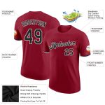 Custom Performance T-Shirt in Crimson Black-White, Style 7606 - Breathable Activewear for Men and Women Custom Crimson Black-White