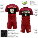 Custom Crimson Cream Black Soccer Jersey Uniform Sublimation Custom Crimson Cream-Black Sublimation Soccer Uniform Jersey
