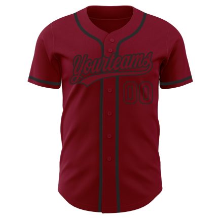 Custom Crimson-Black Authentic Baseball Jersey for Men - Personalized Sports Apparel Custom Crimson Crimson-Black Authentic