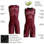 Custom Crimson Black Basketball Jersey Sublimation Round Neck Suit Custom Crimson Crimson-Black Round Neck Sublimation Basketball