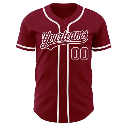 Custom Crimson-White Authentic Baseball Jersey - Personalized Team Apparel Custom Crimson Crimson-White Authentic Baseball