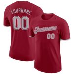 Custom Performance T-Shirt in Crimson Gray-White for Men and Women Custom Crimson Gray-White Performance T-Shirt