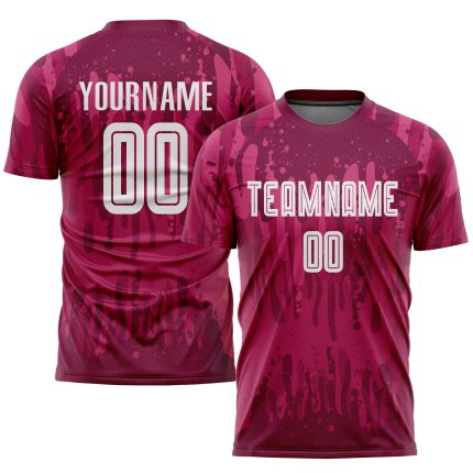 Custom Crimson White Soccer Jersey - Away Sublimation Uniform for Performance and Style Custom Crimson White Away Sublimation