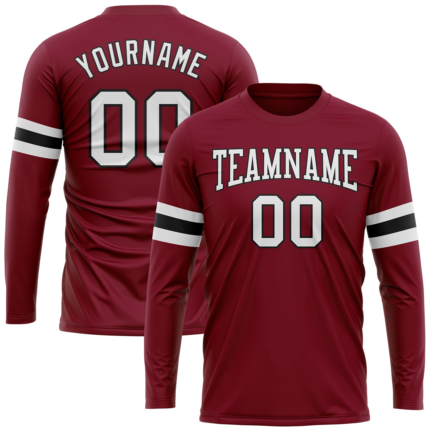 Custom Crimson White-Black Long Sleeve Performance T-Shirt Custom Performance T-Shirt in Crimson White-Black Long Sleeve for Active Wear Custom Crimson White-Black Long Sleeve Performance