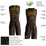 Black-Gold Basketball Jersey Custom Figure Round Neck Sublimation Suit Custom Figure Black-Gold Round Neck Sublimation Basketball