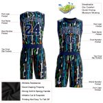 Navy-White Basketball Jersey Sublimation Custom Figure Round Neck Suit Custom Figure Navy-White Round Neck Sublimation Basketball
