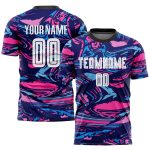 Custom Sublimation Soccer Jersey - White Pink Figure Uniform Custom Figure White-Pink Sublimation Soccer Uniform Jersey