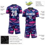 Custom Sublimation Soccer Jersey - White Pink Figure Uniform Custom Figure White-Pink Sublimation Soccer Uniform Jersey