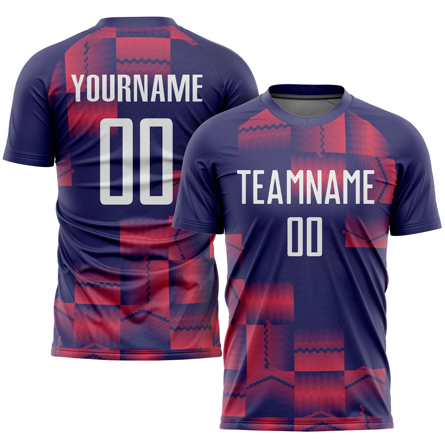 Sublimation Soccer Jersey Custom Figure White Purple Design Outfit Custom Figure White-Purple Sublimation Soccer Uniform