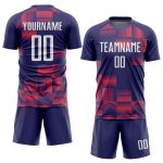 Sublimation Soccer Jersey Custom Figure White Purple Design Outfit Custom Figure White-Purple Sublimation Soccer Uniform