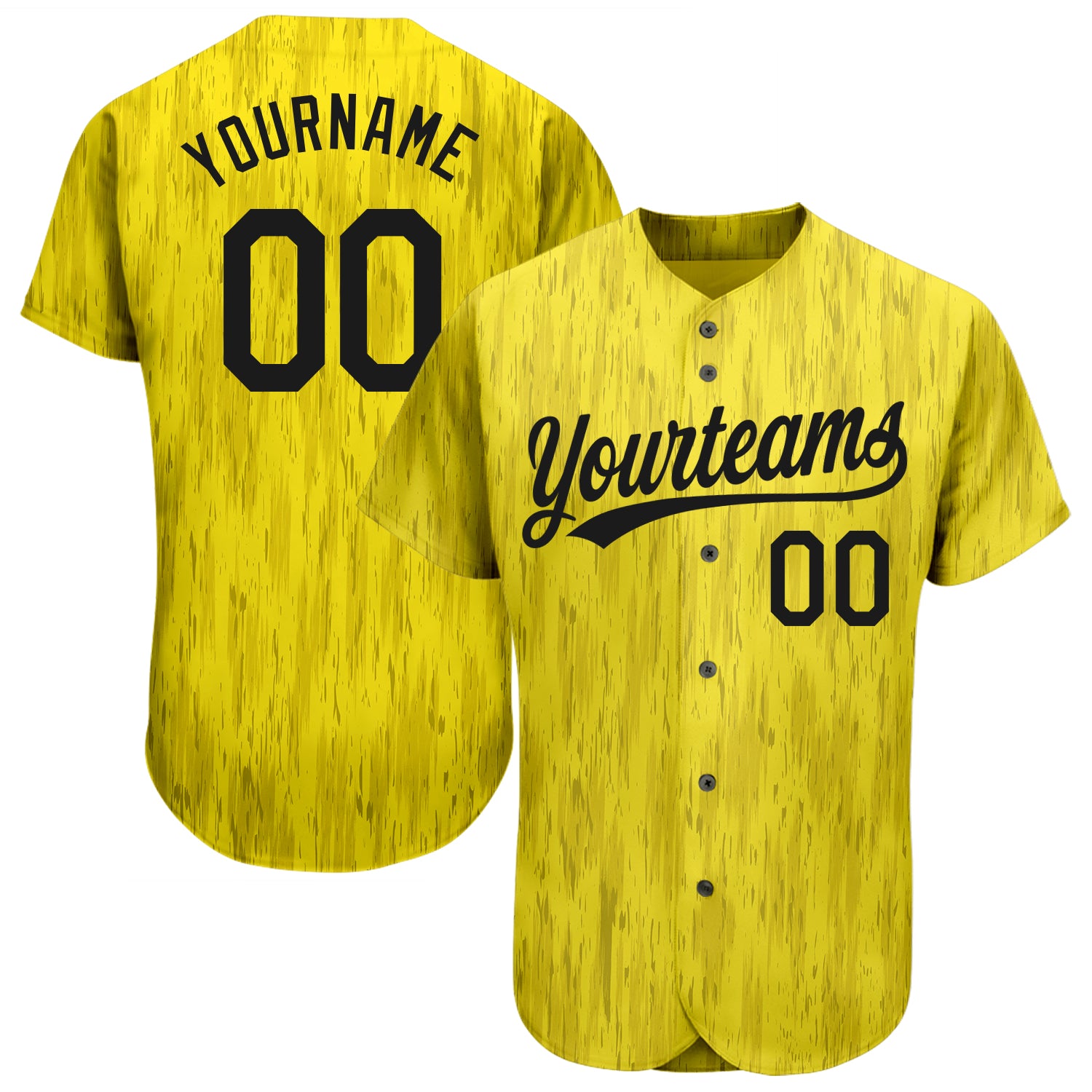 Custom Gold Black 3D Pattern Baseball Jersey - Authentic Style 2862 Custom Gold Black 3D Pattern Design Authentic Baseball