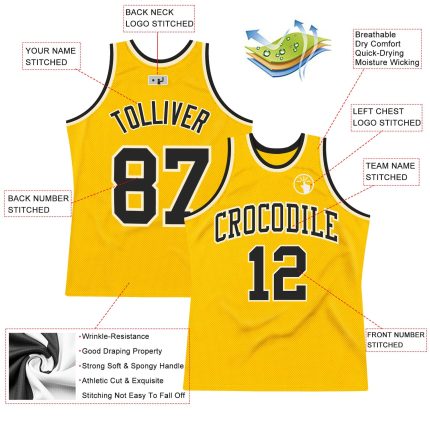 Custom Black Cream Gold Authentic Basketball Jersey - Retro Throwback Design Custom Gold Black-Cream Authentic Throwback